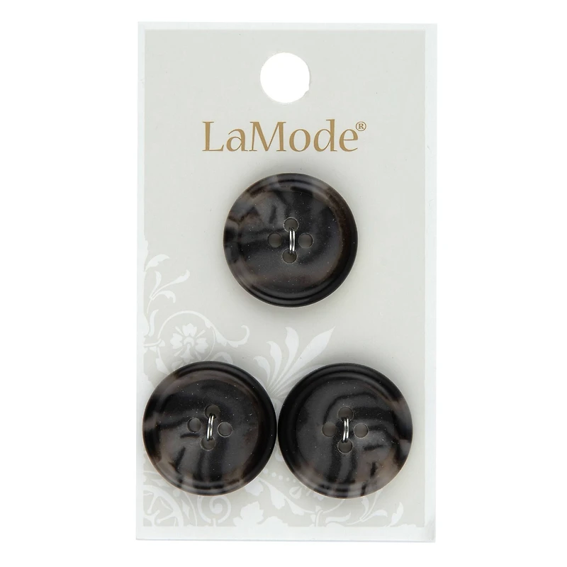 LaMode 7/8" Gray 4-Hole Buttons, 3ct.