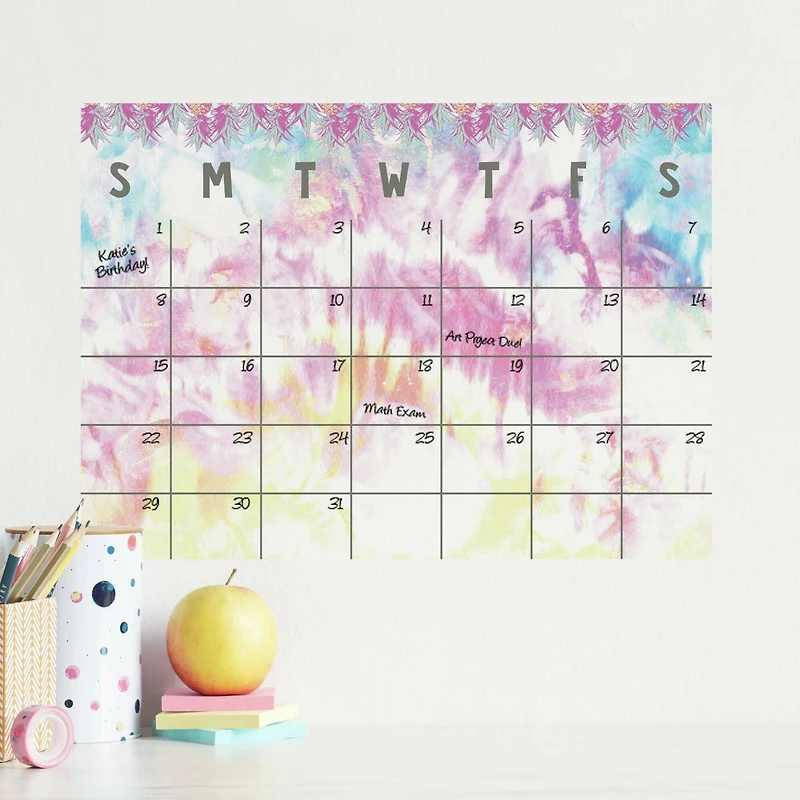 RoomMates Tie-Die Dry Erase Calendar Peel & Stick Wall Decal