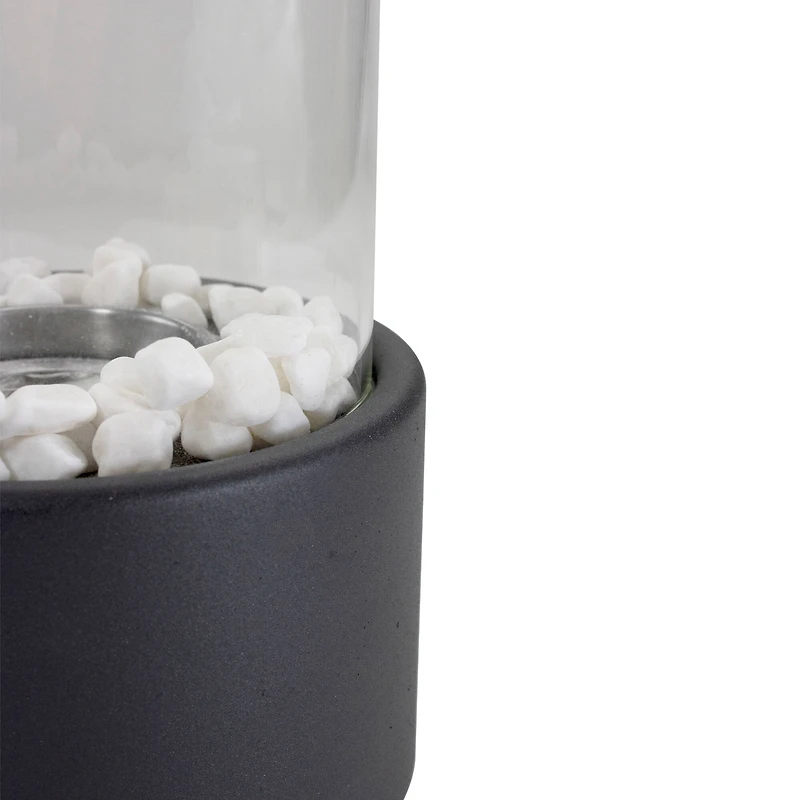 10.5" Bio Ethanol Round Portable Tabletop Fireplace with Black Base