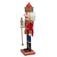 14" Wooden Nutcracker King with Scepter