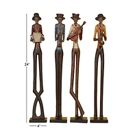 24" Eclectic Musician Sculpture Set