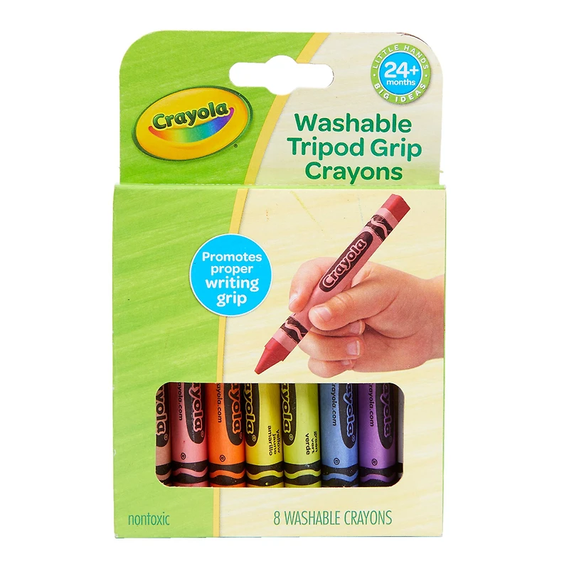 Crayola® Washable Tripod Grip Crayons, 8 Packs of 8