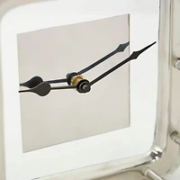 8" Silver Aluminum Geometric Dimensional Open Frame Clock