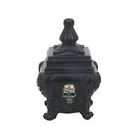 6.25" Black Ornate Skull Container with Lid by Ashland®