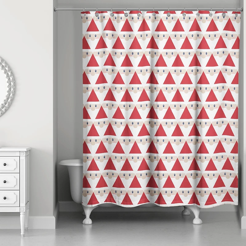 Geo Santa Pattern Shower Curtain