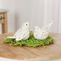 Ivory Terra Cotta Bird Figurines Set