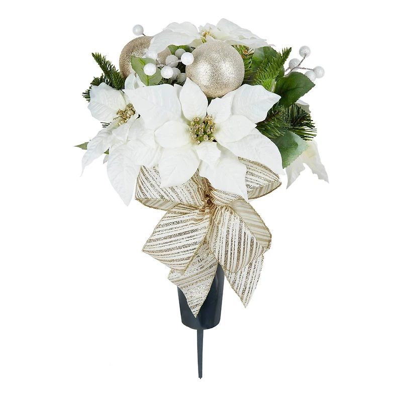 White Poinsettia Remembrance Cone by Ashland