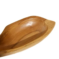 Brown Fish Teak Wood Coastal Style Tray Set