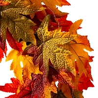Glitzhome® 24" Fall Lighted Maple Leaves Wreath