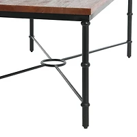 Hello Honey® Saratoga 4ft. Dark Chestnut Rustic Solid Wood & Metal Coffee Table
