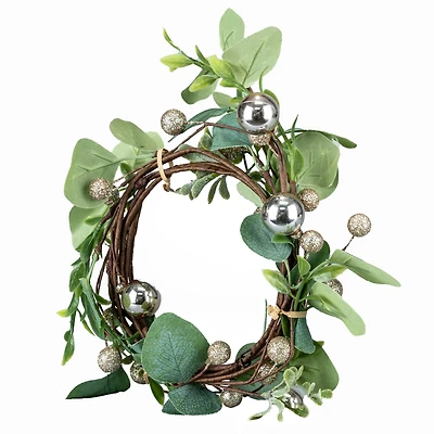 5ft. Eucalyptus with Gold & Silver Ornaments Coiled Garland by Ashland®