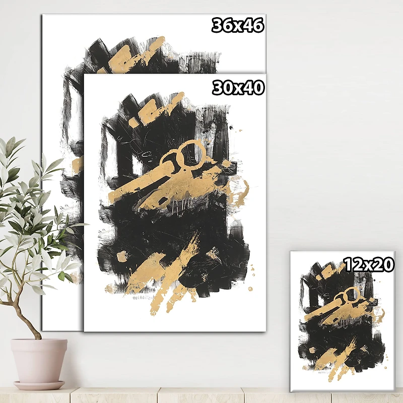 Designart - Gold and Black drift I