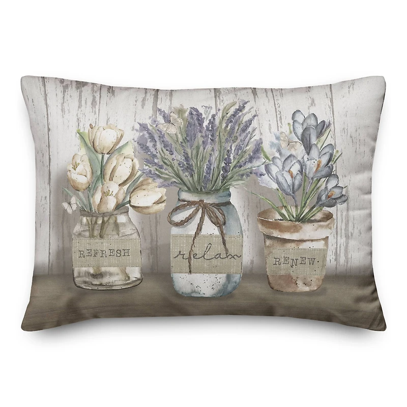 Bath Florals 20" x 14" Indoor/Outdoor Pillow