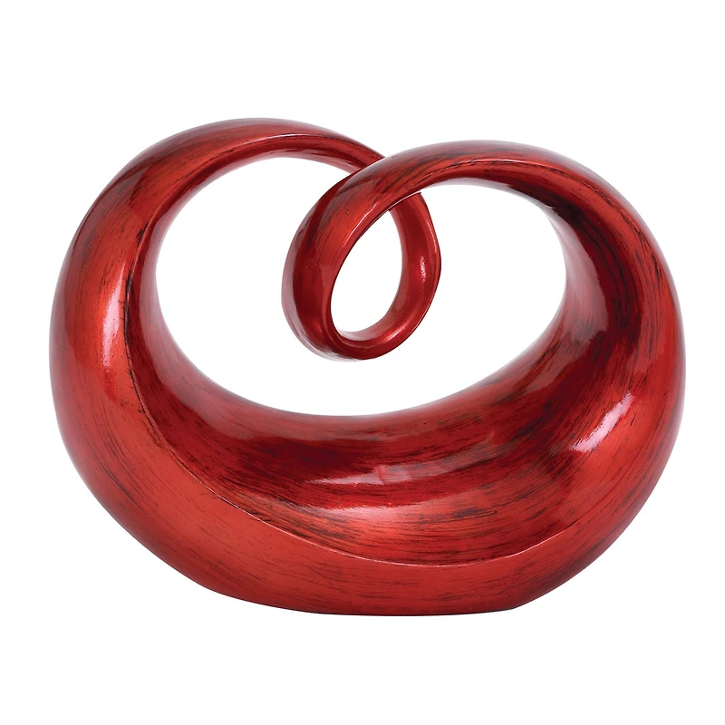 12" Red Contemporary Abstract Sculpture