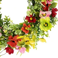 26" Poppy & Eucalyptus Spring Wreath