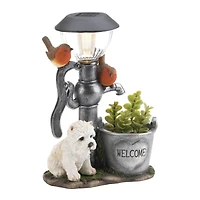 12" Little Pup & Water Pump Solar Light