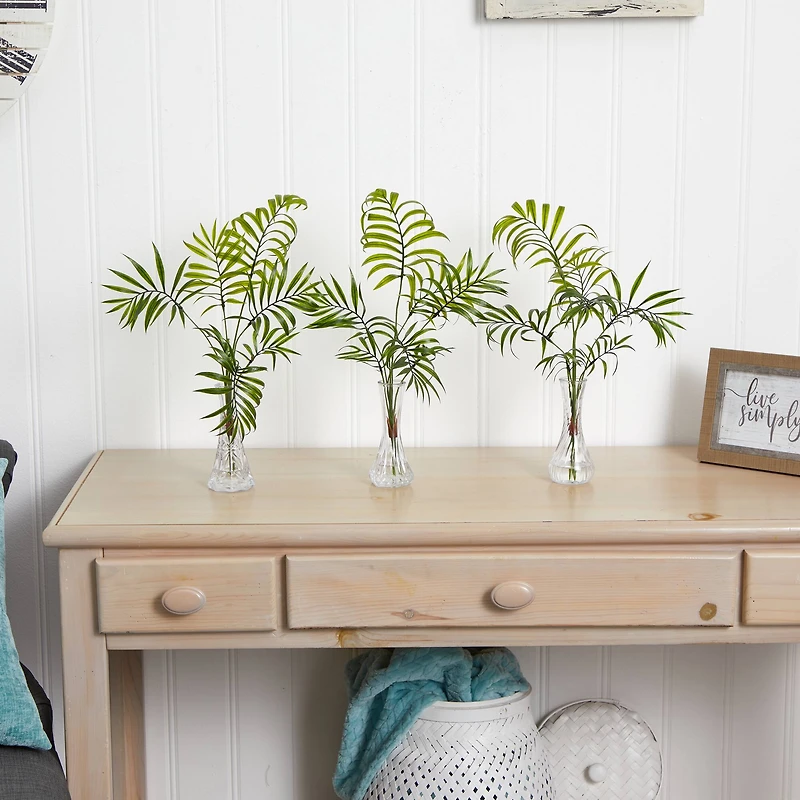 19" Mini Palm in Vase, 3ct.