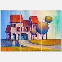 Designart - House With Red Roof In The Village