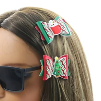 Christmas Tree & Cocoa Bow Hair Clips by Creatology™
