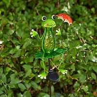 Glitzhome® 39" Solar Lighted Frog Garden Stake