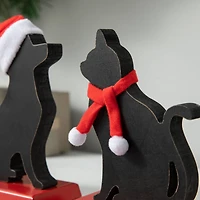 Glitzhome® Cat & Dog Metal Christmas Stocking Holder Set