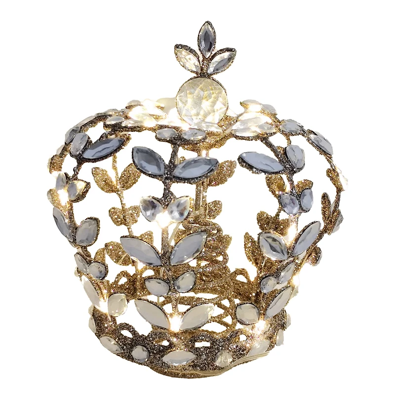 8" Gold Jeweled Crown Lighted Tree Topper by Ashland®