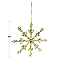 Hello Honey® 10" Gold Handmade Acrylic Jewel & Metal Snowflake Ornament