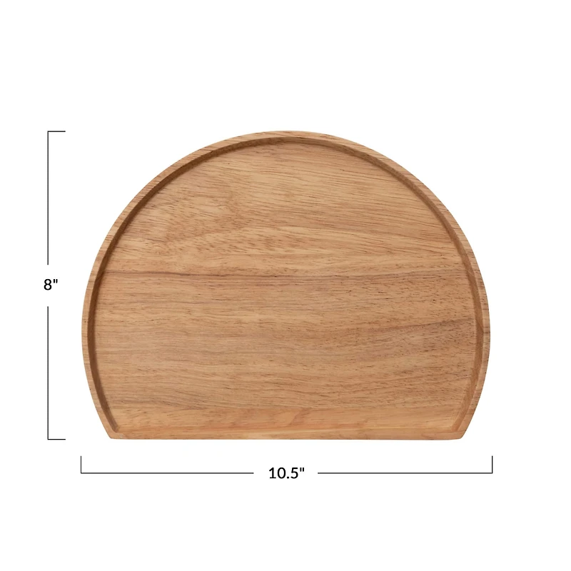 Hello Honey® 11" Natural Modern Wood Semi Circle Tray