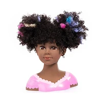 Bayer Design Charlene Super Model Curly Haired Styling Head with Makeup