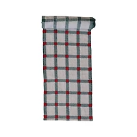 Hello Honey® 108" Green & Red Plaid Embroidered Cotton Table Runner