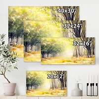 Designart - Bright Sunshine Through The Forest Trees IV