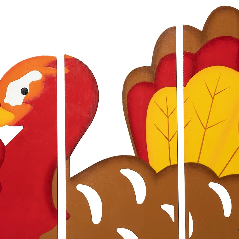 Glitzhome® 41.5" Thanksgiving Metal Turkey Combo Yard Stake