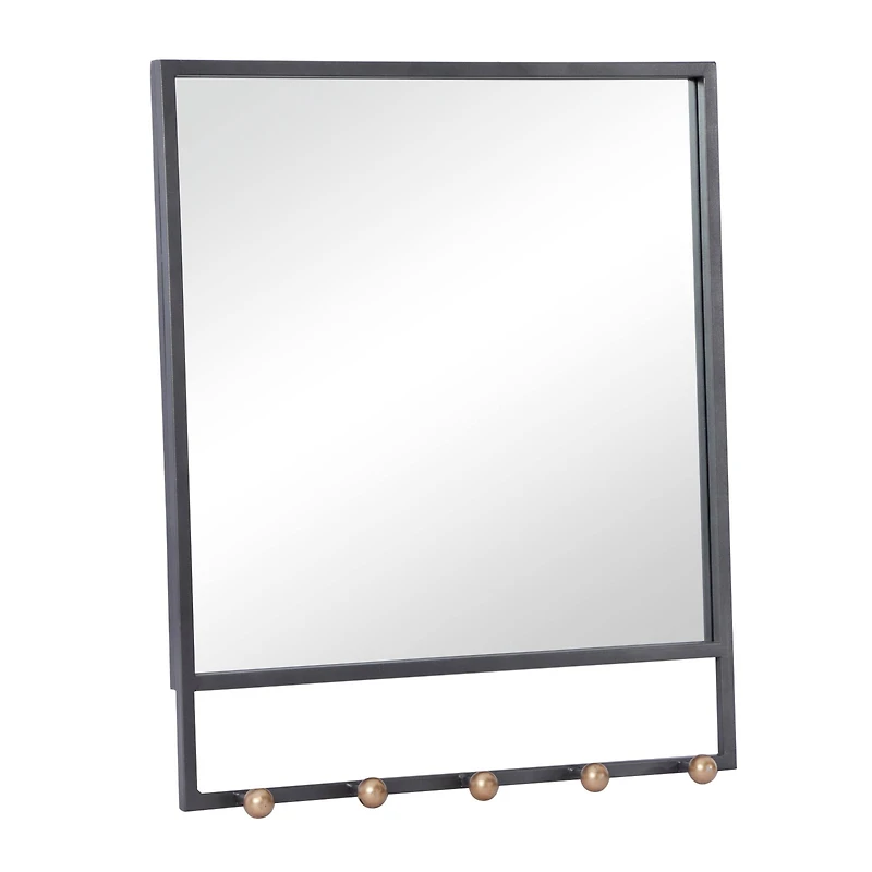 The Novogratz 24" Black Industrial Metal Wall Mirror