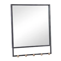 The Novogratz 24" Black Industrial Metal Wall Mirror