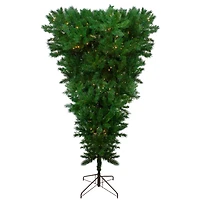 9ft. Pre-lit Sugar Pine Upside Down Artificial Christmas Tree, Clear LED Lights