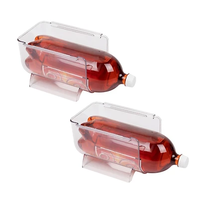 Mind Reader Clear Large 2 Liter Bottle Stackable Refrigerator Bin Storage Set