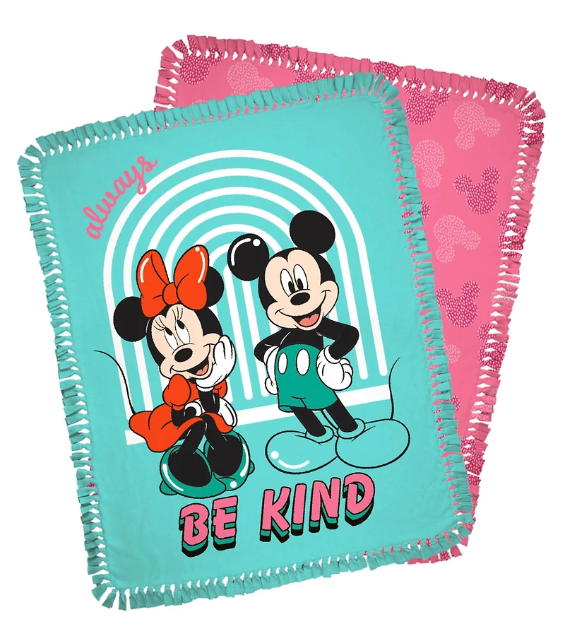 Disney® 72" Mickey & Minnie Always Be Kind No Sew Fleece Throw Kit