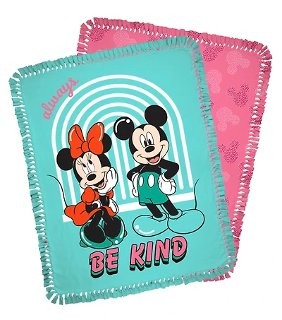 Disney® 72" Mickey & Minnie Always Be Kind No Sew Fleece Throw Kit
