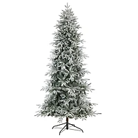 8.5ft. Pre-Lit Flocked Manchester Spruce Artificial Christmas Tree, Warm White Lights