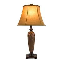 Lalia Home Hammered Bronze Table and Floor Lamp Set
