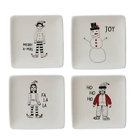 Hello Honey® 4" Holiday Image Stoneware Square Dishes, 4ct.