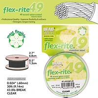 The Beadsmith® Flex-rite® 0.024" Clear 49 Strand Wire, 30ft.