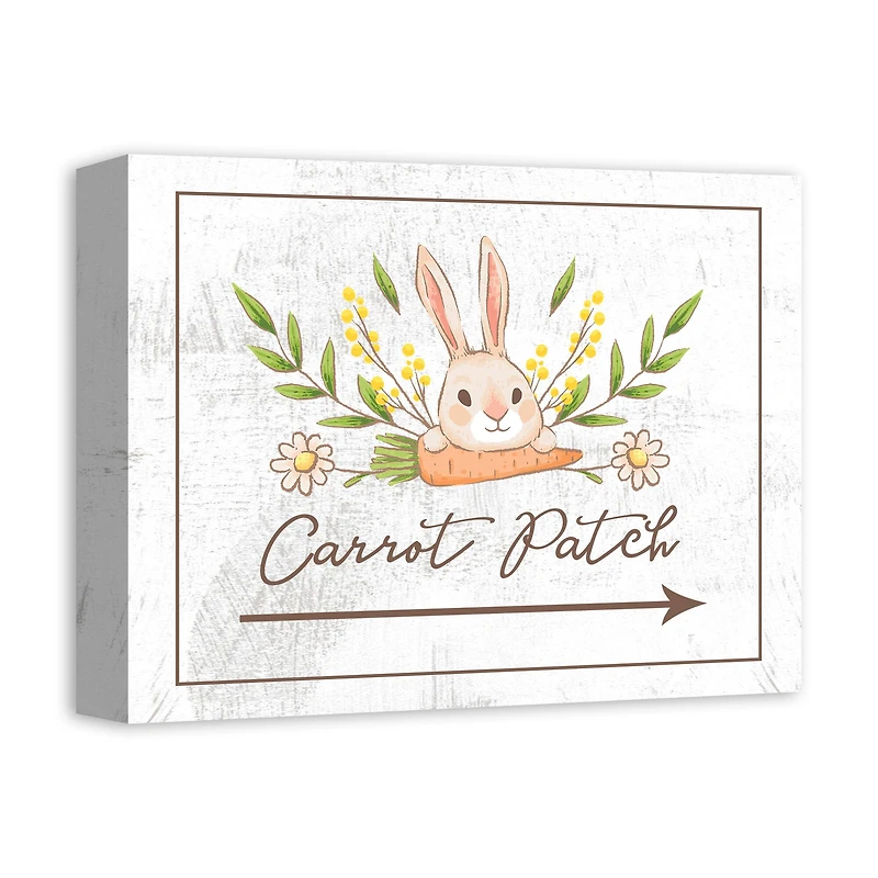 Bunny Carrot Patch 11" x 14" Canvas Wall Art