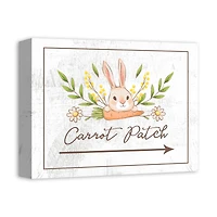 Bunny Carrot Patch 11" x 14" Canvas Wall Art