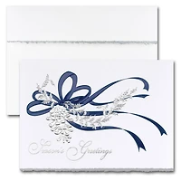 JAM Paper 5" x 7" Pinecone with Ribbon Blank Christmas Cards & Matching Envelopes Set, 25ct.