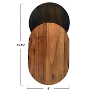 Hello Honey® 15.75" Natural & Walnut Oval Two-Tone Wood Cheese & Cutting Board