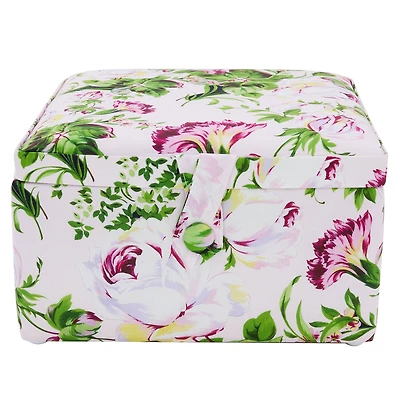 Pink Floral Square Sewing Basket by Loops & Threads®