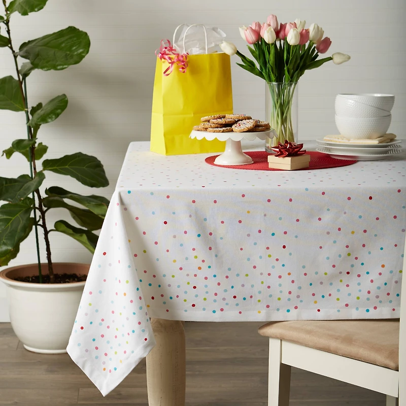 Confetti Toss Print Printed Tablecloth 60" x  84"