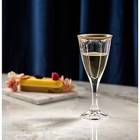 JoyJolt® 6oz. Gold Rimmed Windsor Crystal White Wine Glasses, 2ct.