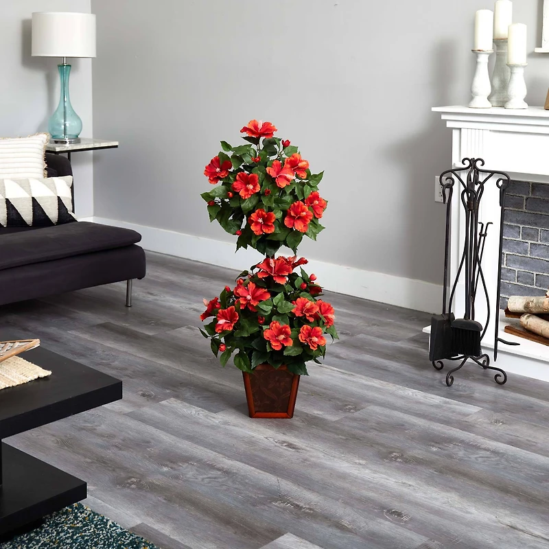 3ft. Hibiscus Topiary Plant in Decorative Planter